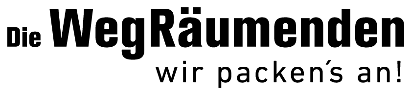 Logo „Die WegRäumenden“ mit dem Slogan „wir packen’s an!“