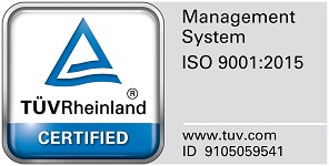 TÜV Rheinland zertifiziert nach DIN EN ISO 9001:2015